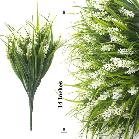 Grunyia close-up of white flowers and grass showing realistic texture for decor.