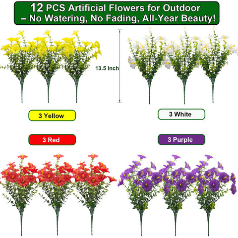 Grunyia UV-protected morning glory bouquets for durable outdoor decoration.