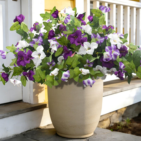 Grunyia artificial petunia blooms close-up with lifelike petals for lasting beauty.