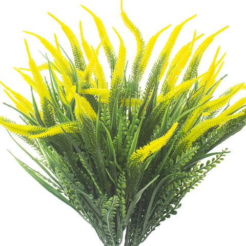 Grunyia artificial plant bundles on porch provide year-round color.