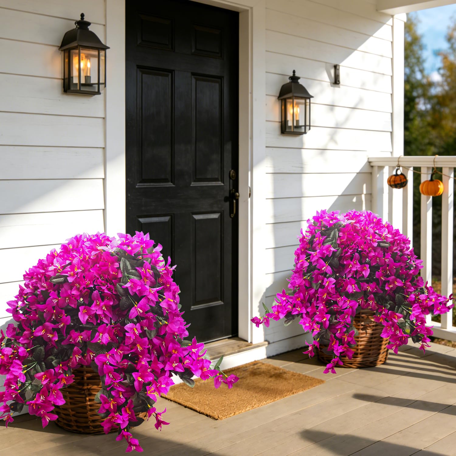 Grunyia all-weather durable Bougainvillea material withstands rain and sun.