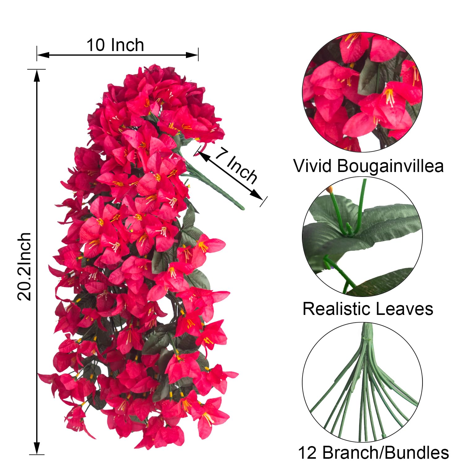 Grunyia bougainvillea silk petals close-up with realistic texture and color.