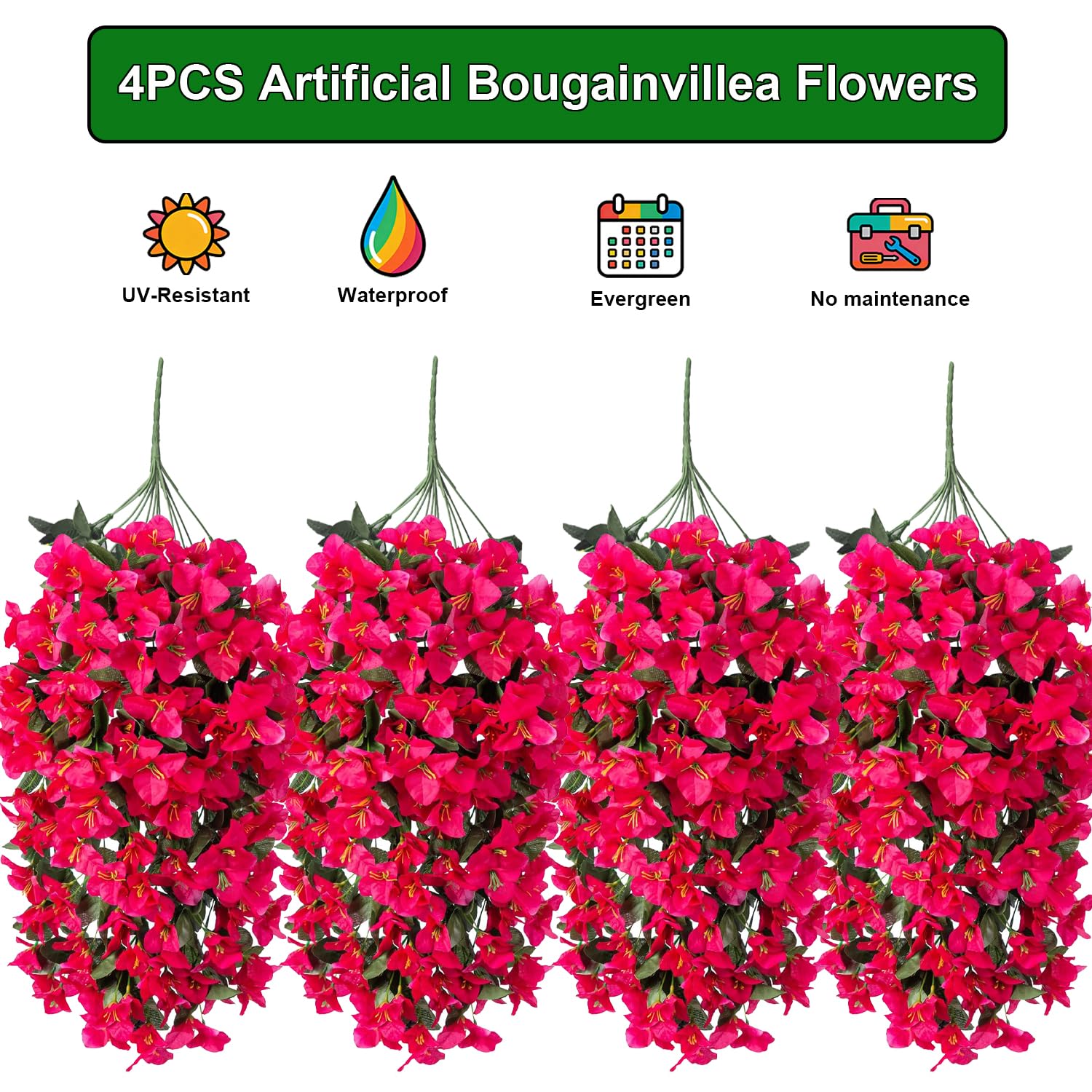 Grunyia bougainvillea UV-resistant outdoor display stays vibrant in sun.