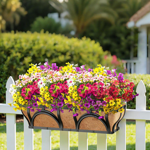 Grunyia durable outdoor flowers resist rain, wind, and sun.