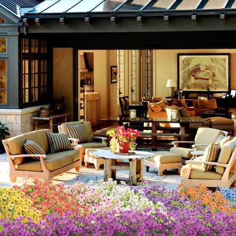 Grunyia durable synthetic flowers suit entryways, porches, and garden borders.