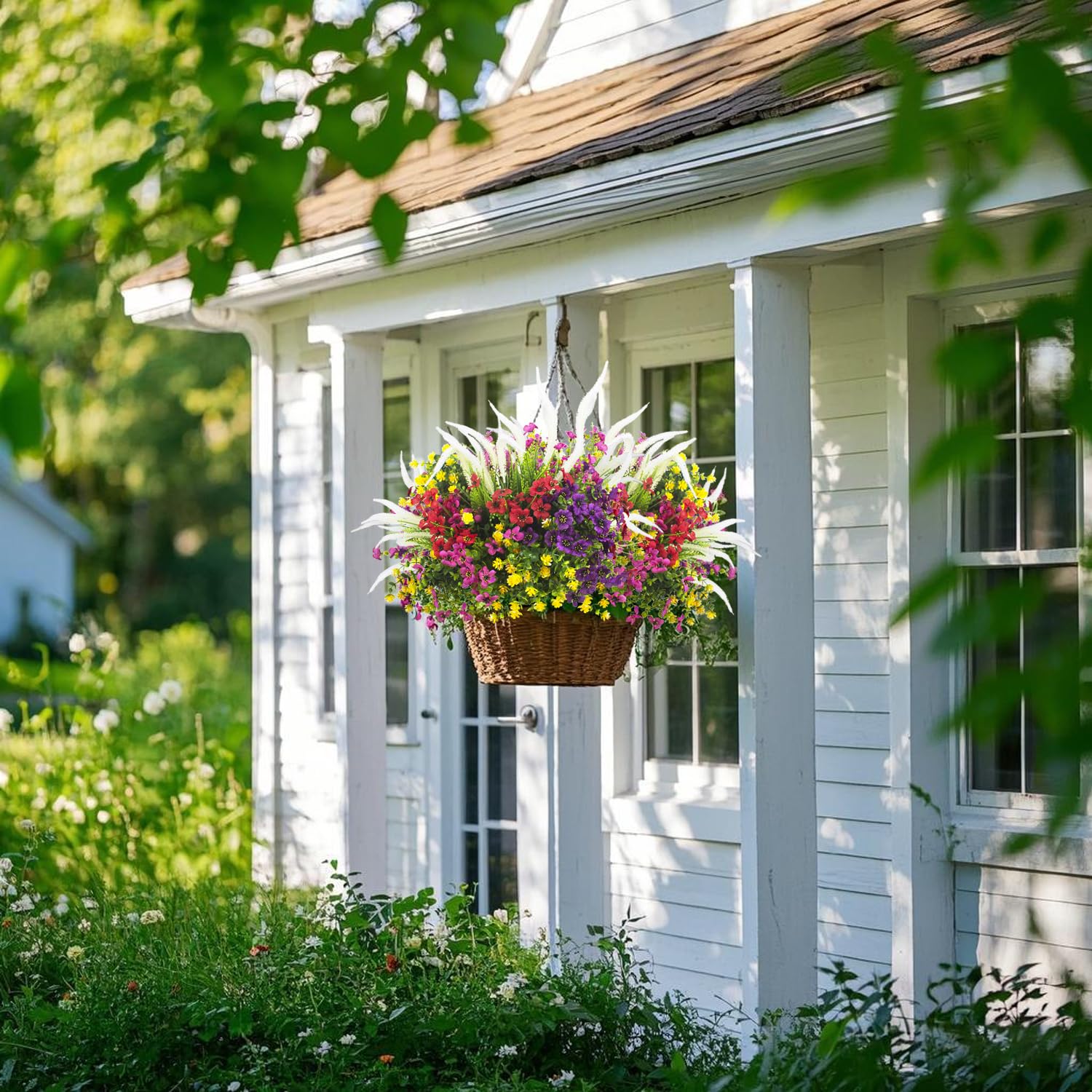 Grunyia fake flowers for garden or poolside display add visual interest.