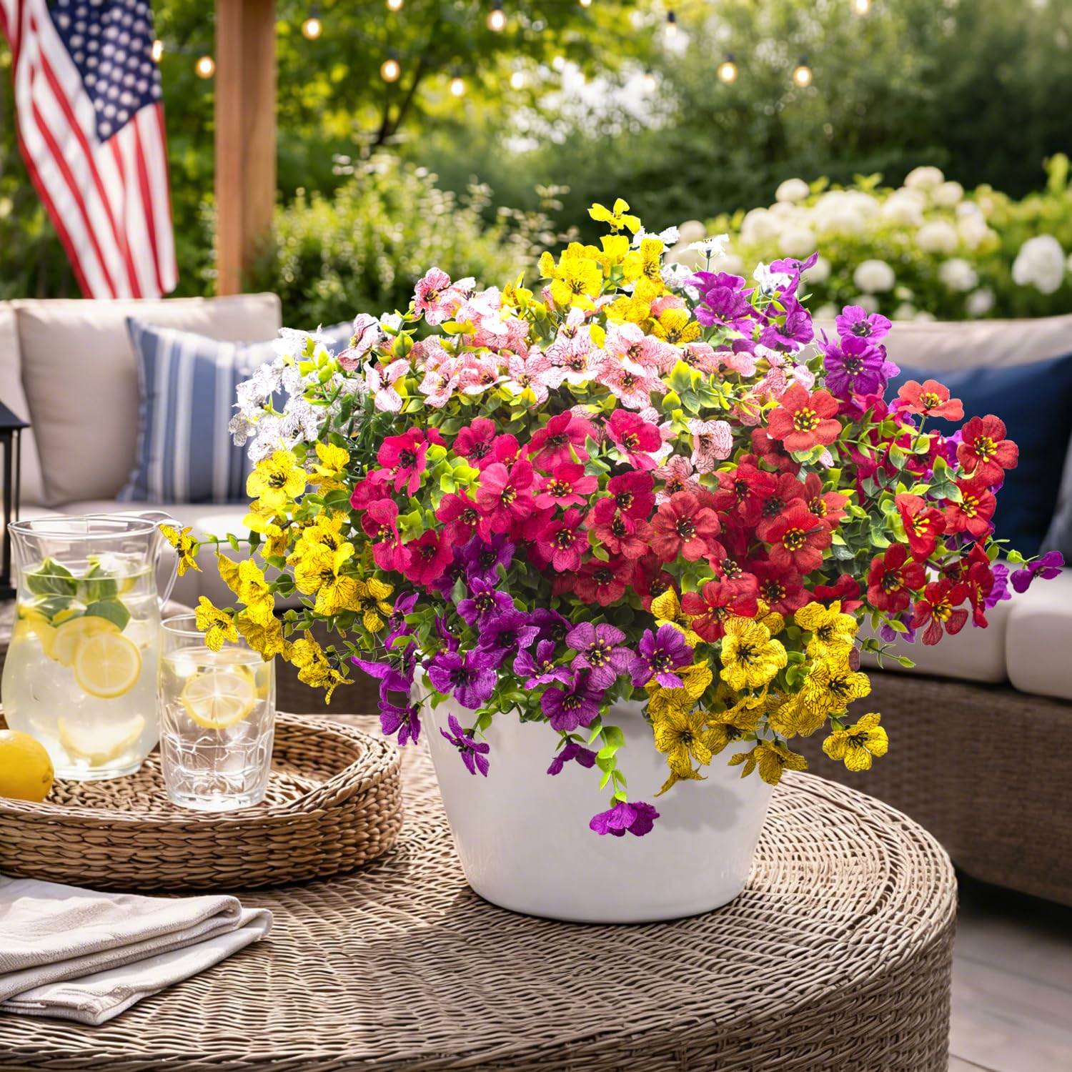 Grunyia fake greenery adds year-round color without watering.