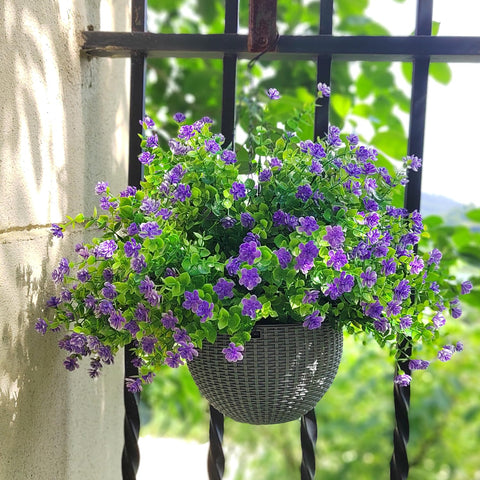 Grunyia front porch decor in vibrant purple.