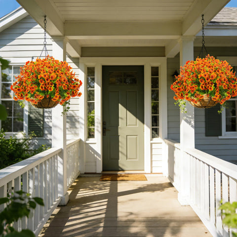 Grunyia realistic orange flowers for year-round garden accents.