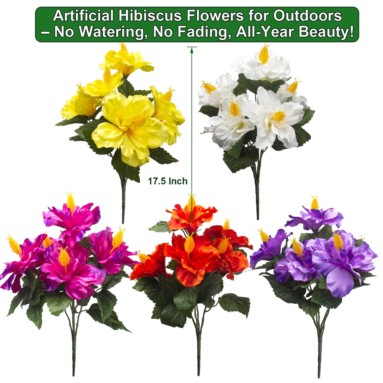 Grunyia mixed-color hibiscus blooms add vibrant porch and patio accents.