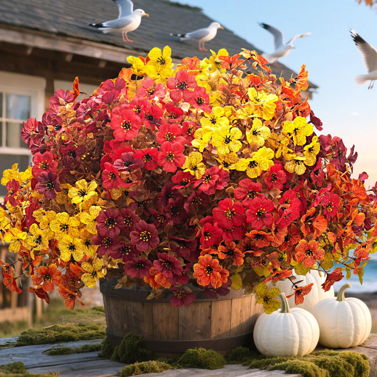 Grunyia outdoor artificial flowers 20 bundles blue add long-lasting color to your garden