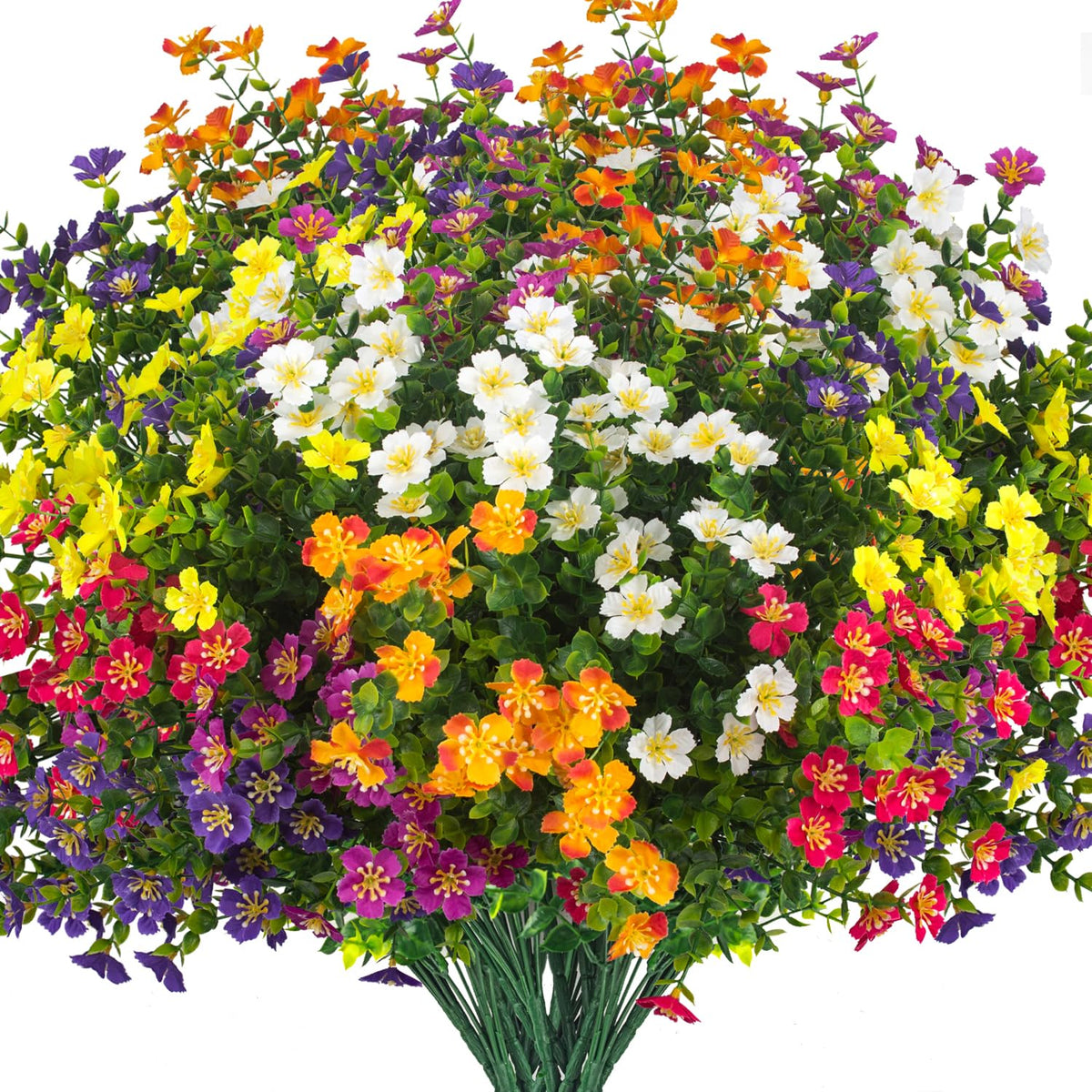 Grunyia UV-resistant mixed bouquet of outdoor artificial flowers for vibrant garden color with low maintenance