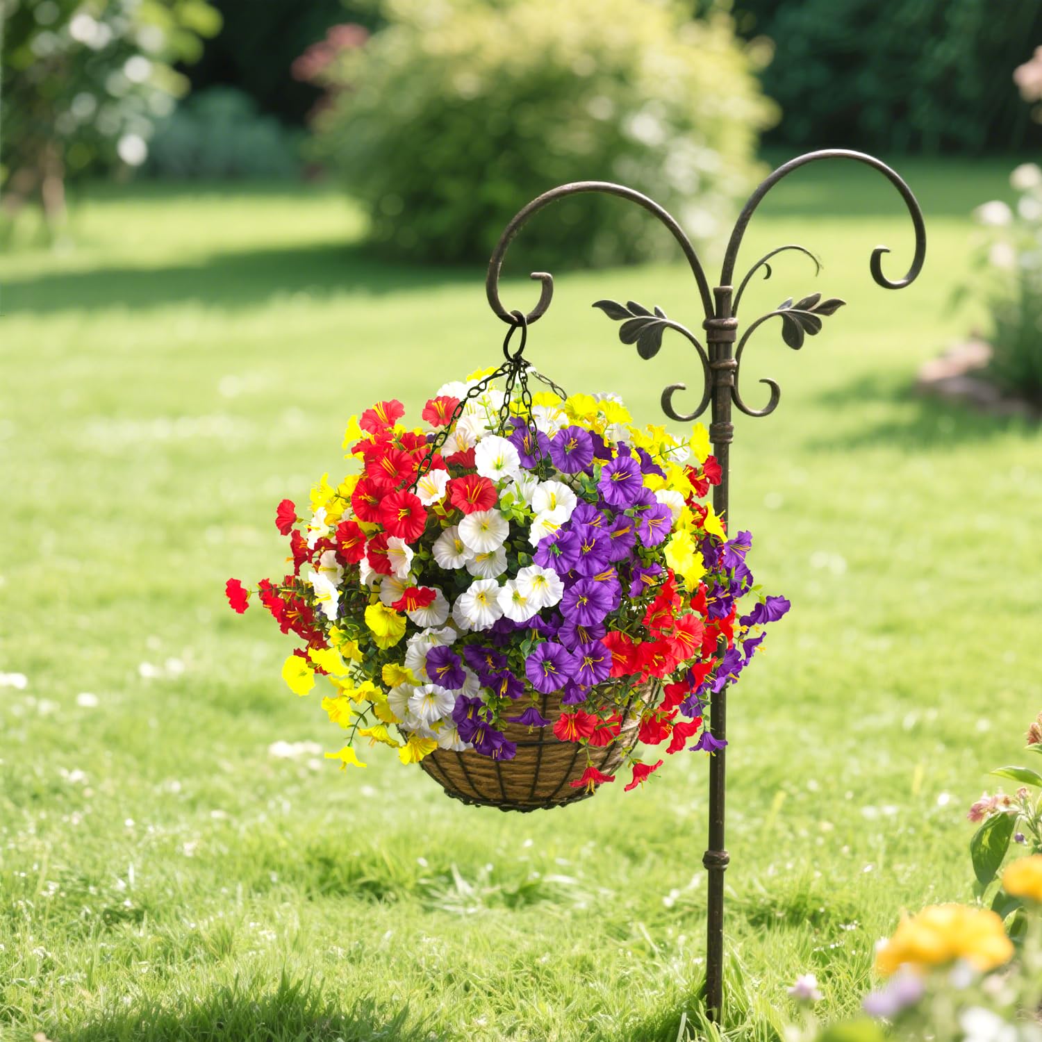 Grunyia outdoor faux flowers resist rain and wind for curb appeal.