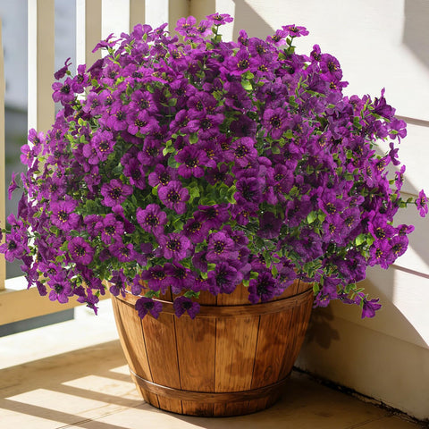 Grunyia outdoor purple bloom on stake for durable garden display.