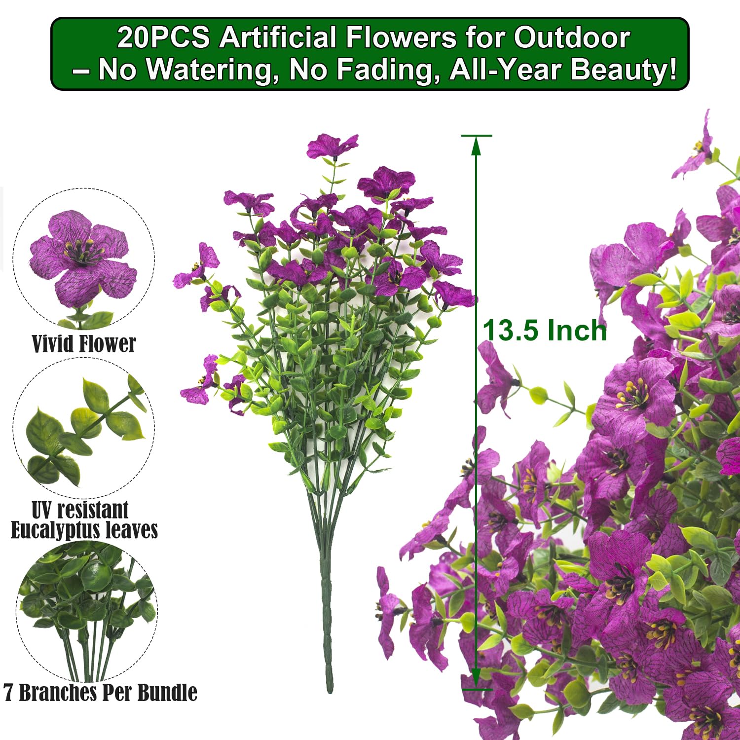 Grunyia planter arrangement purple with realistic texture for porch decor.