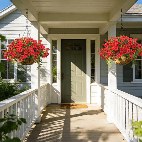 Grunyia porch decor artificial flowers create welcoming outdoor spaces year-round.