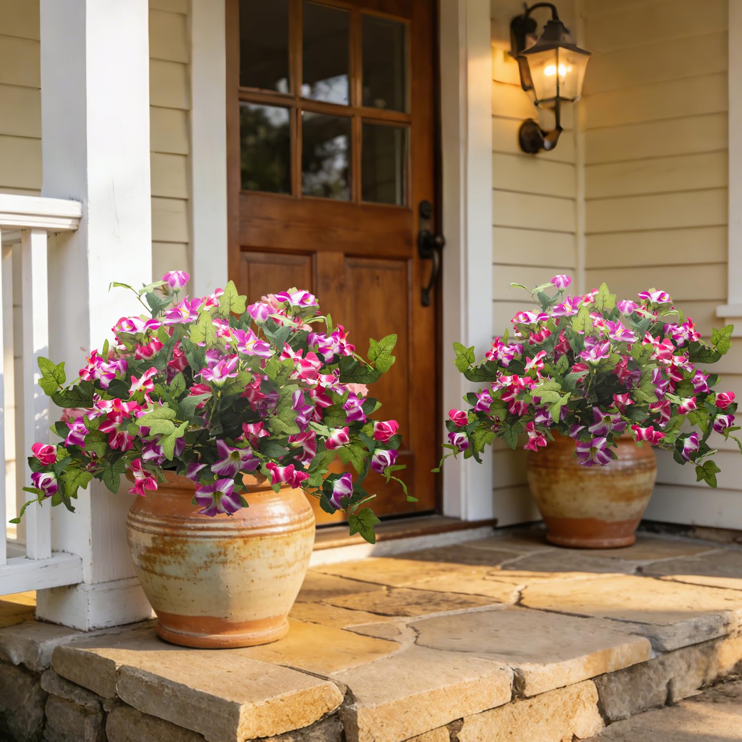 Grunyia rose outdoor faux flower arrangement ready for planters and window boxes.