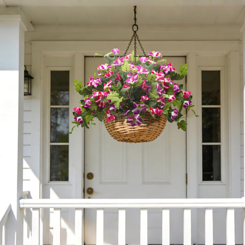 Grinyia UV-resistant rose faux flower stays vibrant in heavy rain and wind.
