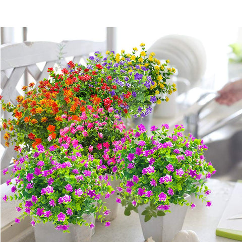 Grunyia seven-stem faux shrub provides full greenery