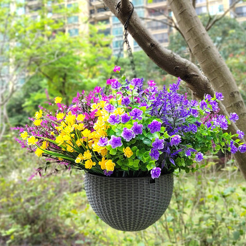 Grunyia decorative plastic blooms ideal for farmhouse porch decor.