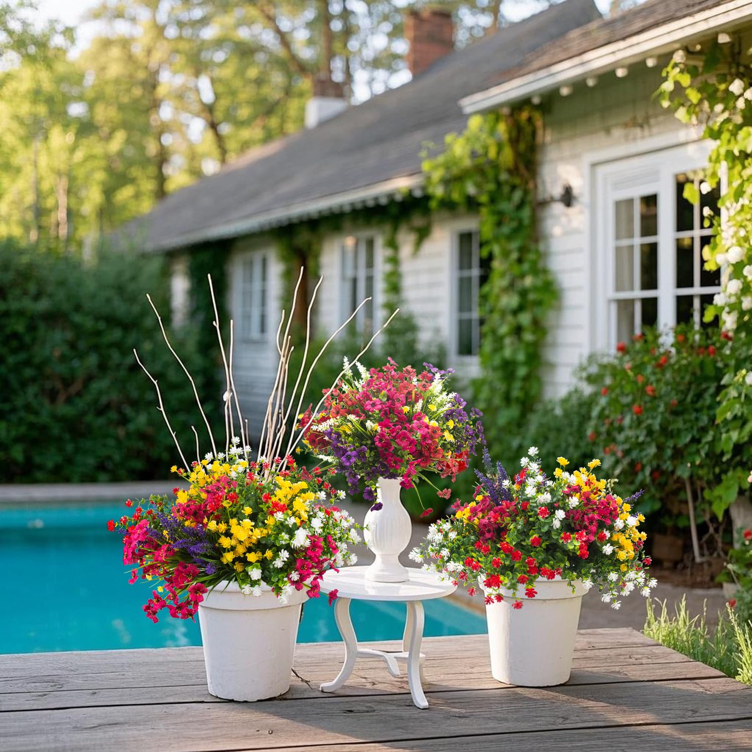 Grunyia UV-protected artificial flowers suitable for home and outdoor use.