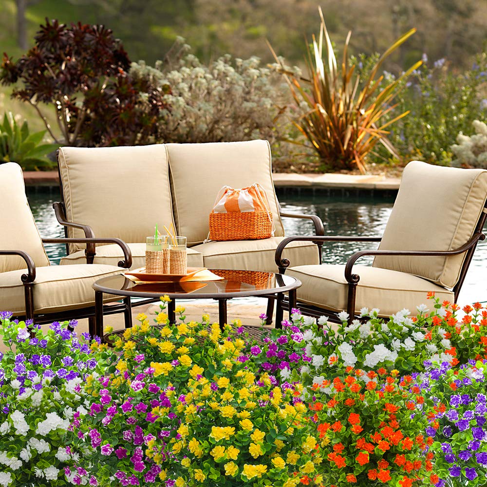 Grunyia durable outdoor artificial plants maintain vibrant color year-round