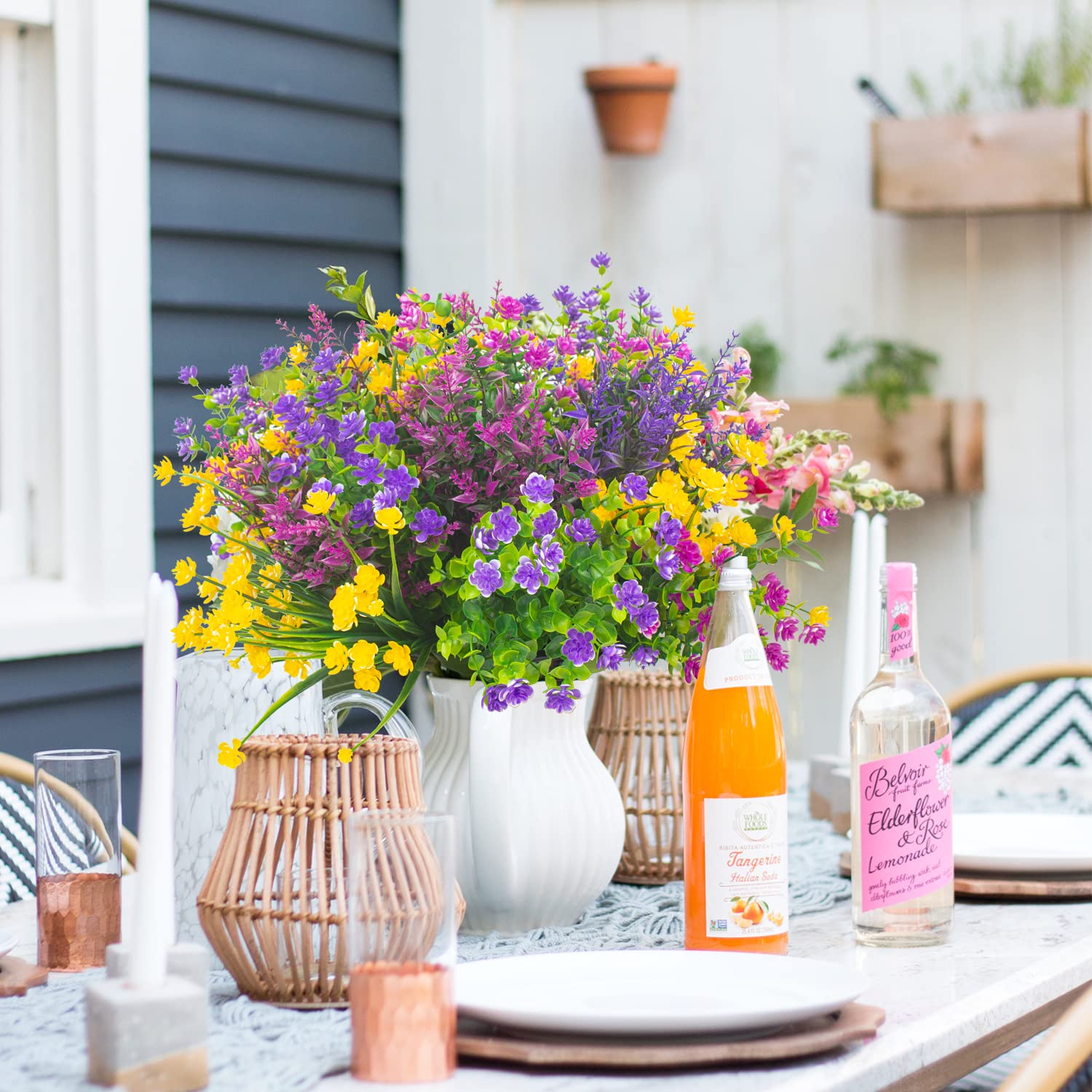 Grunyia UV-resistant faux flowers ready for window boxes and balconies.