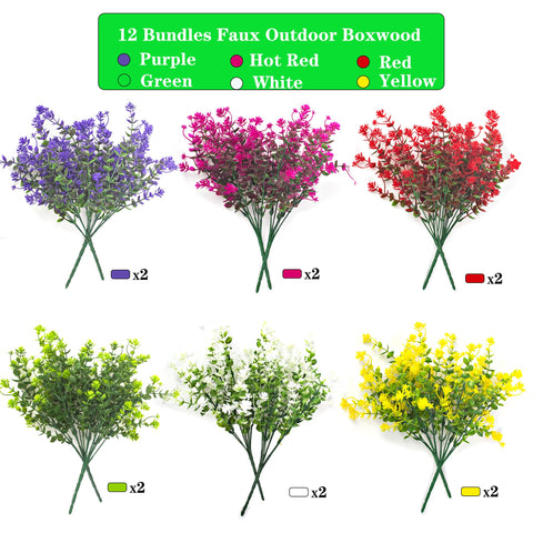 Grunyia UV resistant faux plants withstand sun to maintain bright hues.