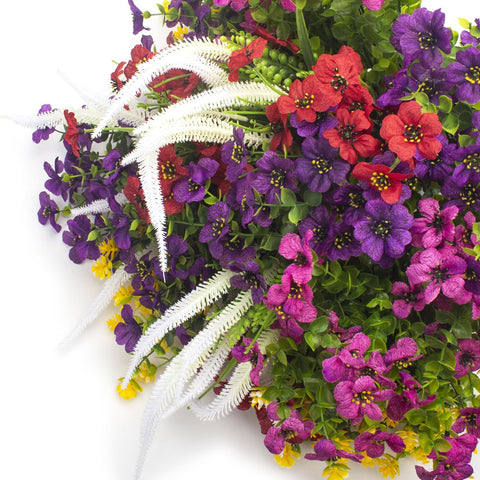 Grunyia UV-resistant outdoor flowers endure sun and weather while maintaining color.
