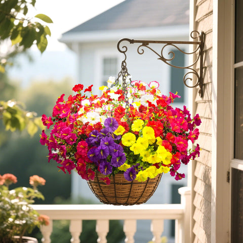 Grunyia weatherproof artificial flowers resist sun and rain for lasting color.