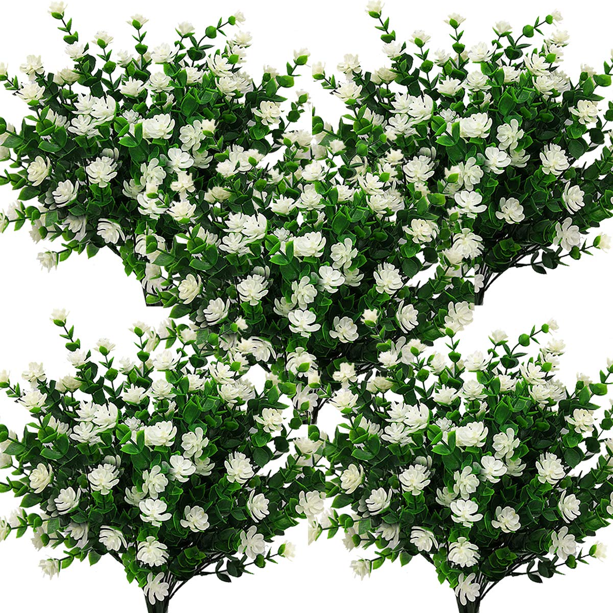 Grunyia white eucalyptus artificial flowers with lifelike petals for outdoor décor