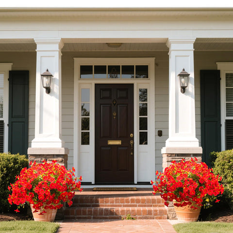 Grunyia window-box display adds lush, maintenance-free charm.