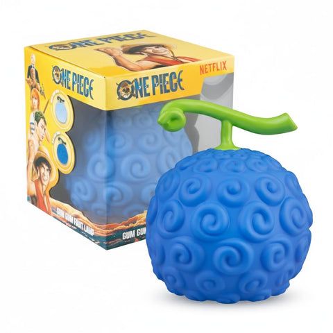 Grupo Erik One Piece Fruit Lamp with blue-white light creates a cozy room ambience.