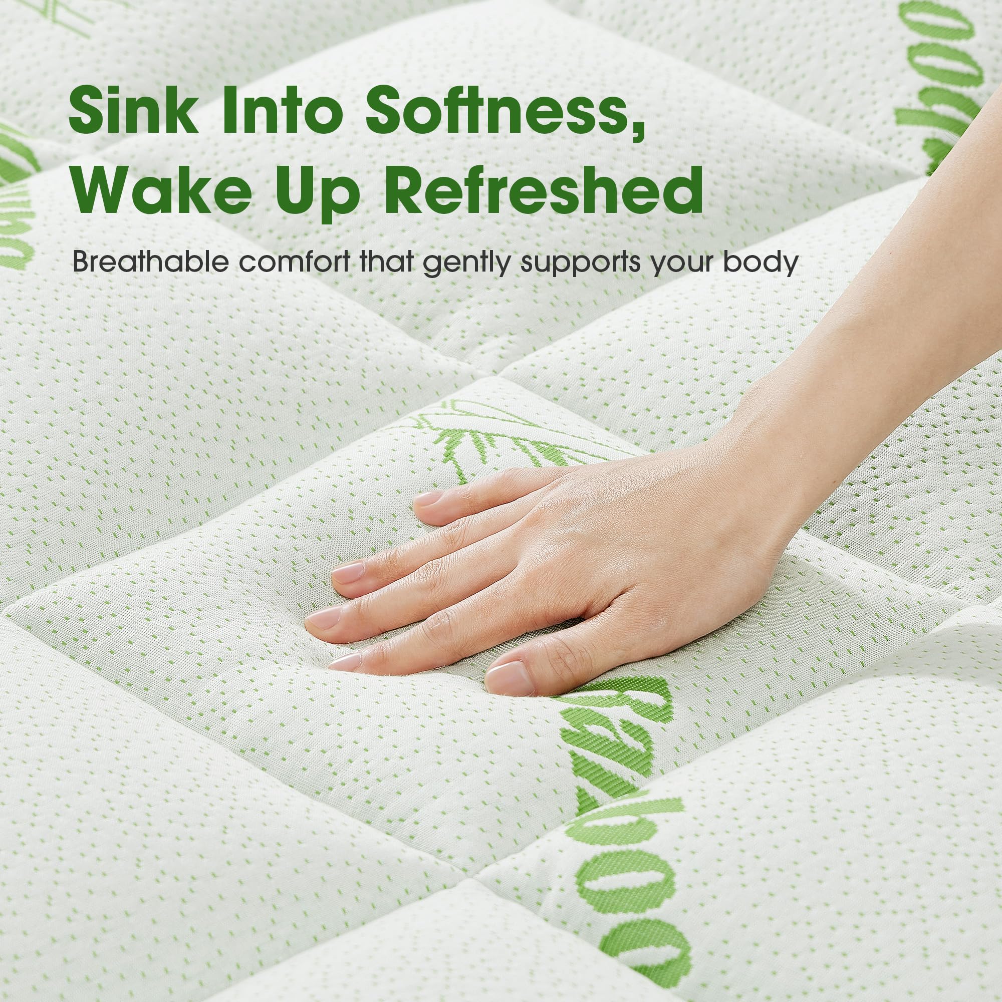 GRUSIGN bamboo viscose cooling topper shows a soft, breathable surface