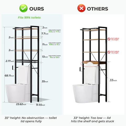 GRUSIGN bathroom organizer with anti-tip kit for safer placement.