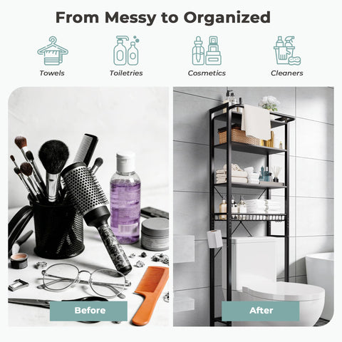 GRUSIGN towel bar and toilet paper hook in use for easy access