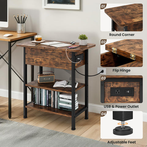GRUSIGN end table shows dimensions 23.6 by 11.8 by 23.8 inches.