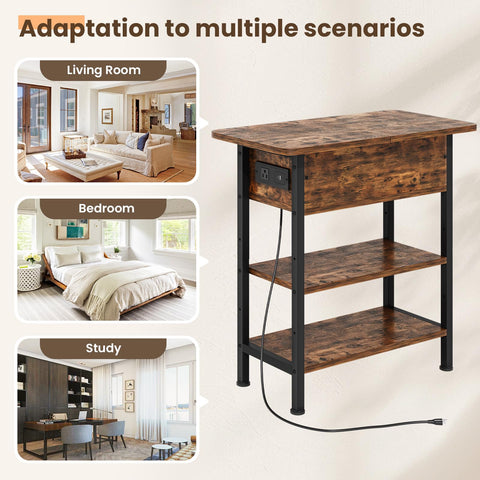 GRUSIGN end table is ideal for living rooms or bedrooms with compact footprints.