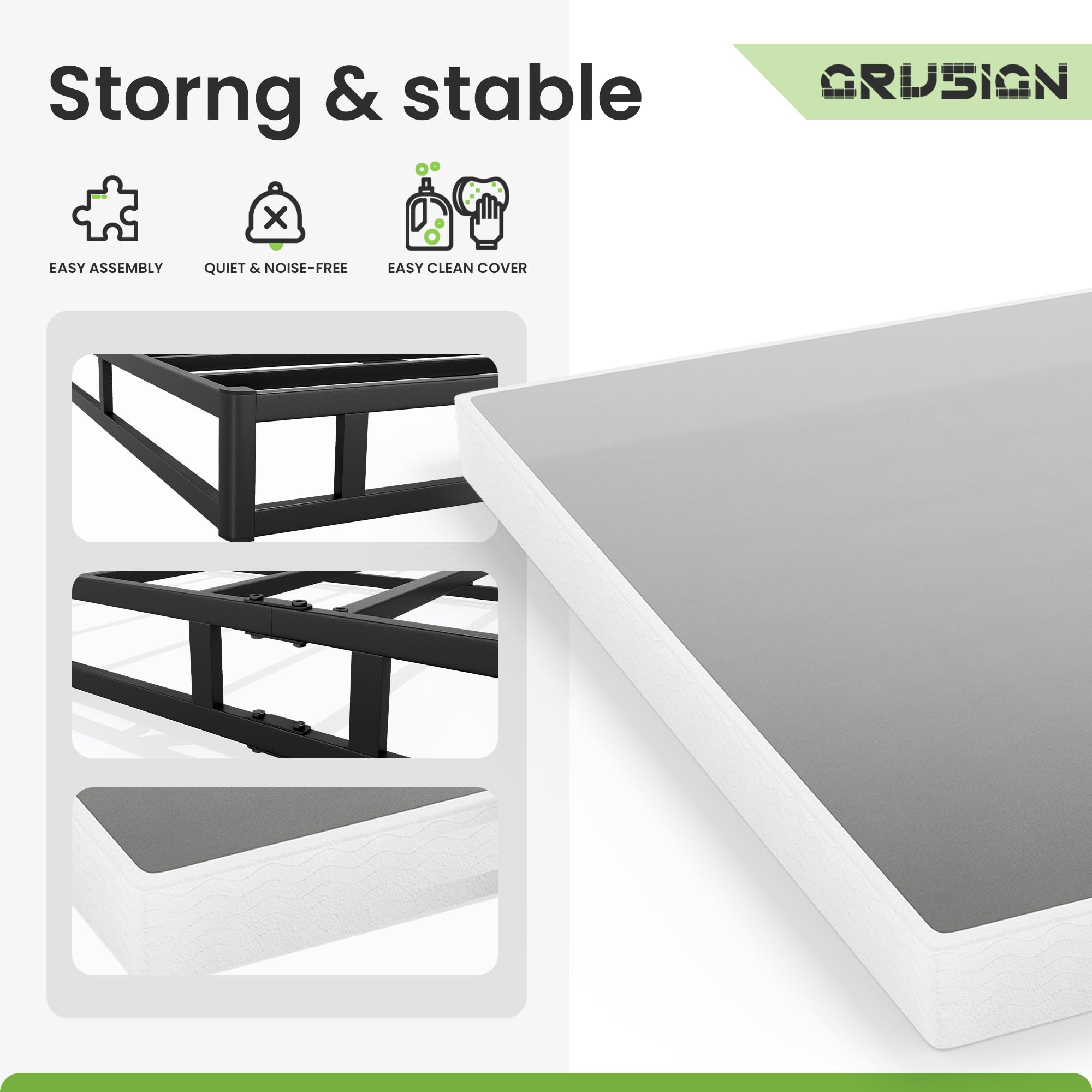 GRUSIGN low-profile 5-inch design fits modern bedrooms