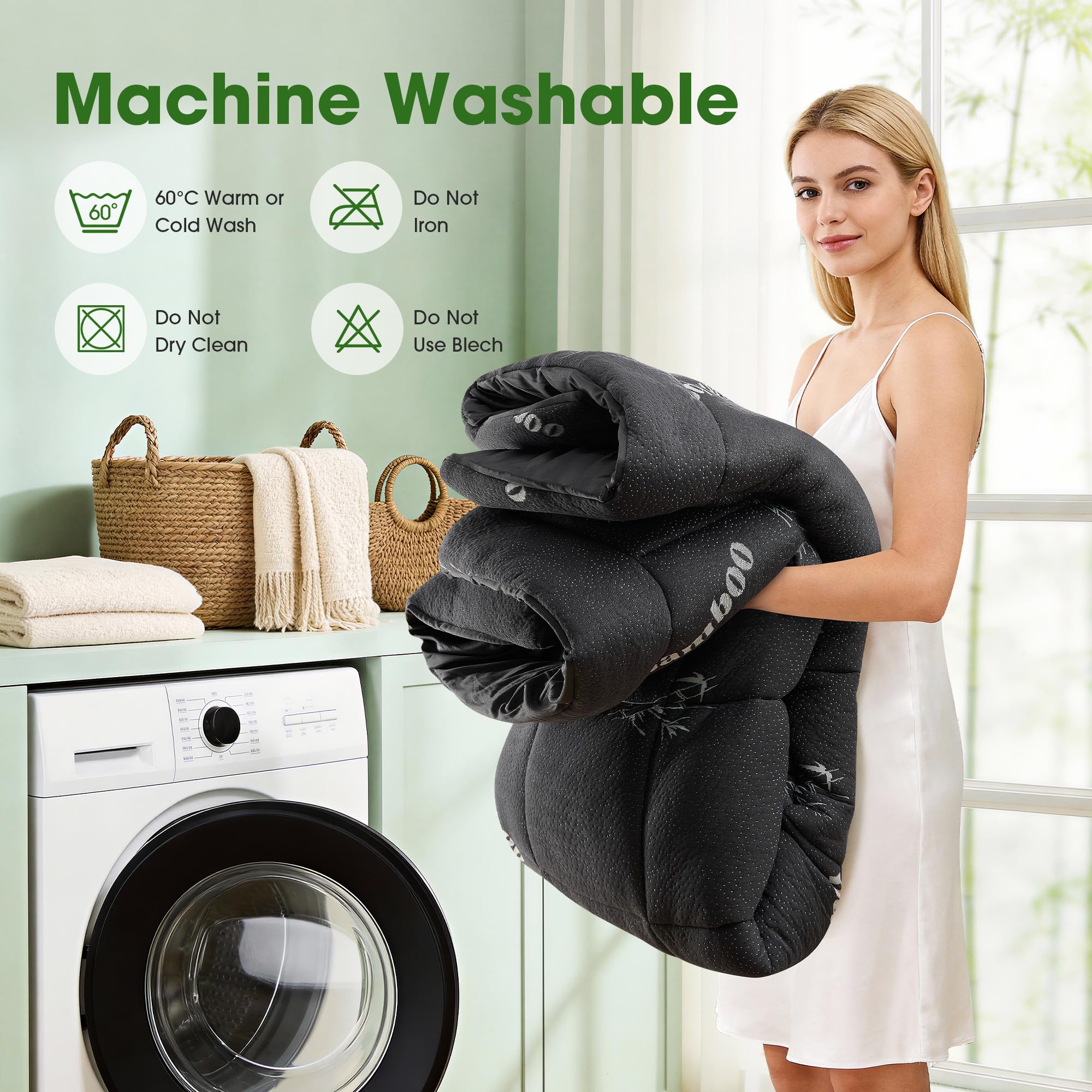 GRUSIGN machine washable care simplifies upkeep and freshness.