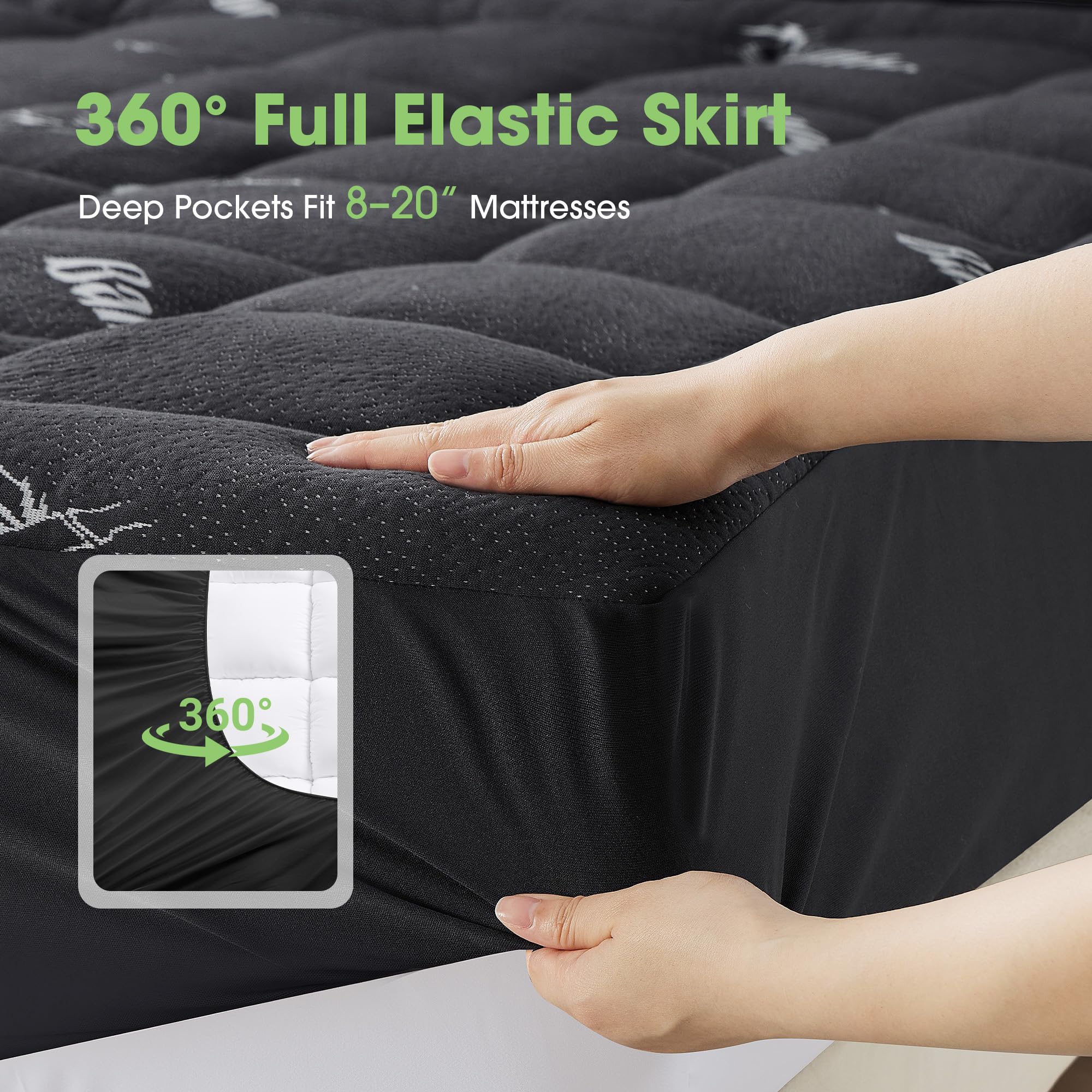 GRUSIGN breathable bamboo surface promotes airflow for hot sleepers.