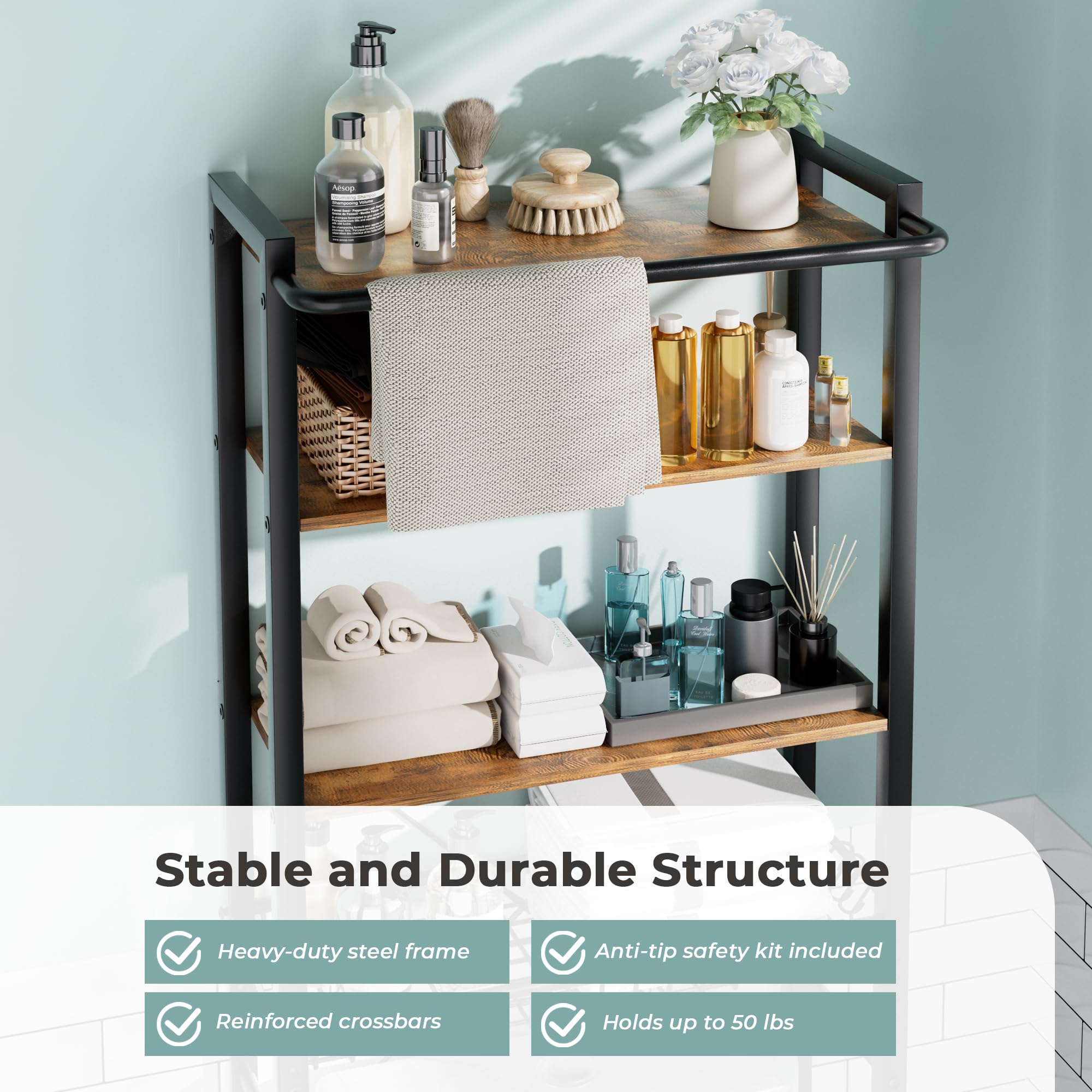 GRUSIGN sturdy metal frame with reinforced X-brace for lasting stability.