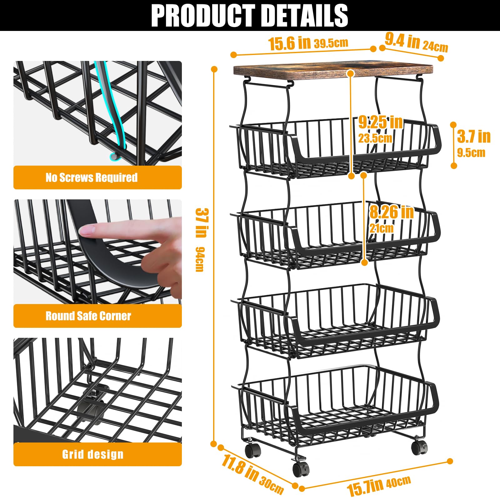 Gsiekare anti-rust coated basket built for durability in daily use.