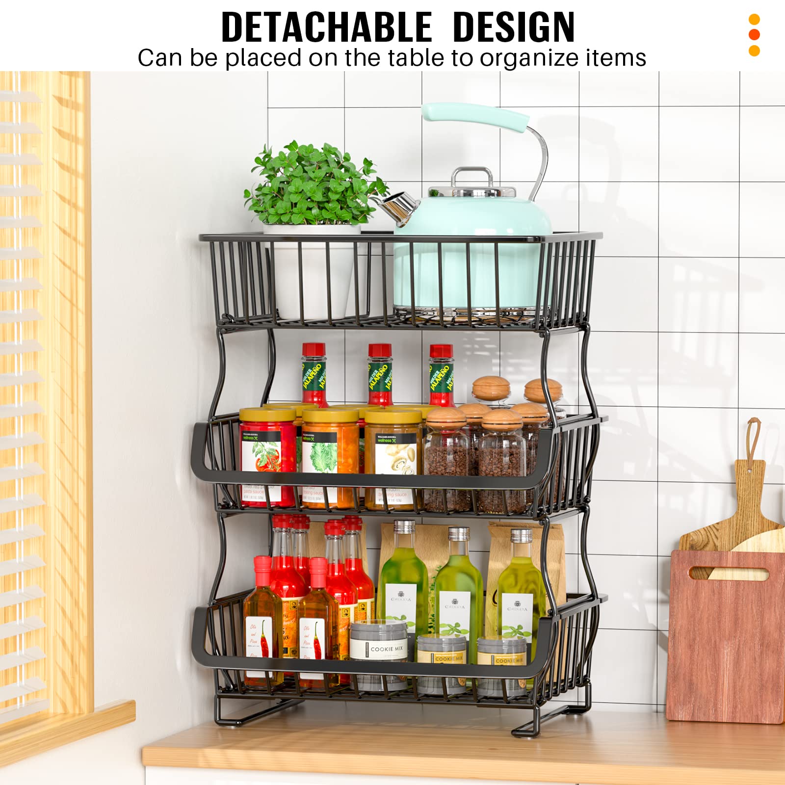 Gsiekare fruit-vegetable cart keeps produce tidy and reachable.