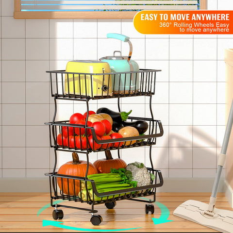Gsiekare pantry cart open-basket assembly highlights simple, drill-free setup.