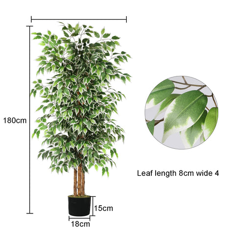 GTIDEA ficus tree with natural wood trunk enhances indoor authenticity.