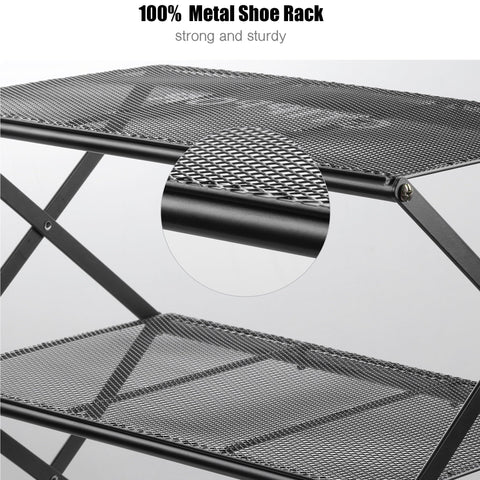 GTIPPOR foldable 3-tier shoe rack compact design for living room organization