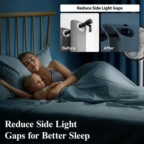 GTJ matte black finish curtain rod adds a modern look and durability.