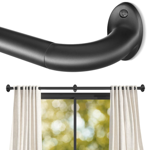GTJ wrap-around curved rod sits flush to wall, reducing light leaks.