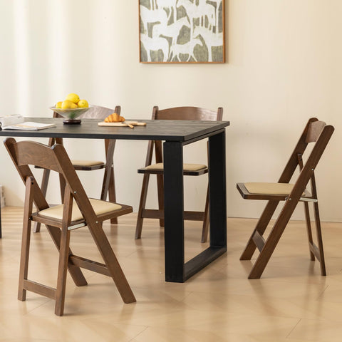 GTNSAFP wooden folding chair with cushion, durable for frequent gatherings.